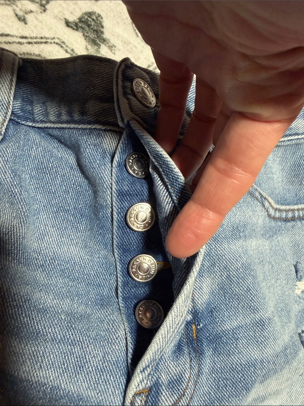 PacSun Light Blue High-Rise Distressed Denim Shorts - Picture 2 of 6
